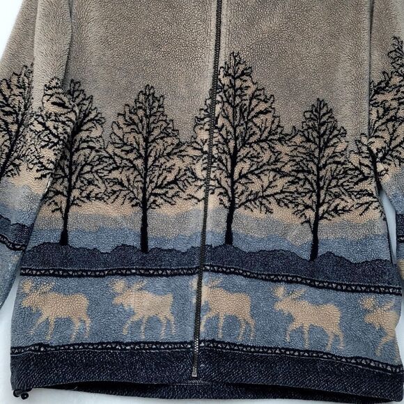 Vintage TeePee Canadian Wilderness Full Zip Fleece Sweater Size Medium - Picture 3 of 11